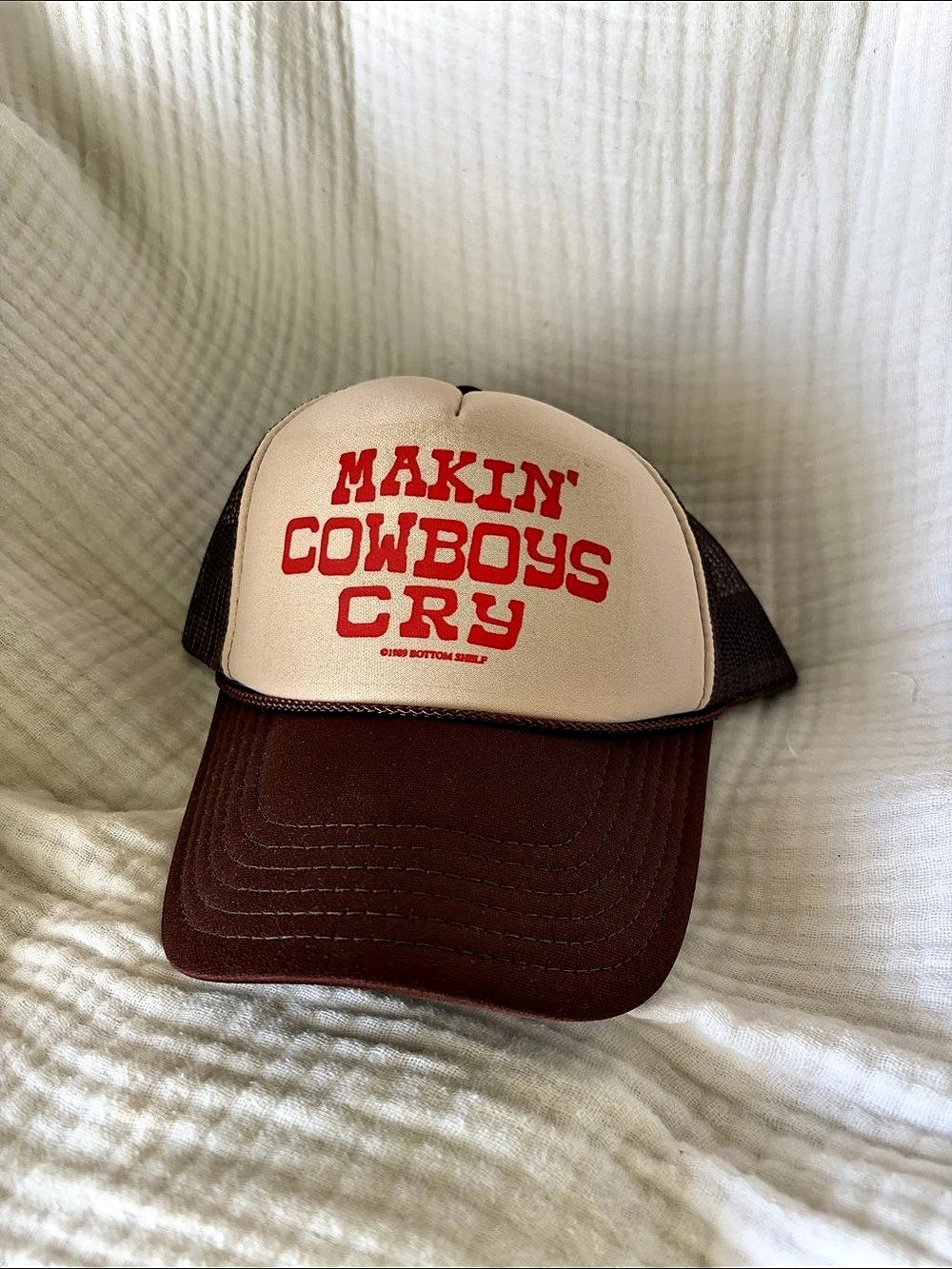 Makin Cowboys Cry Trucker Hat Brown & Cream